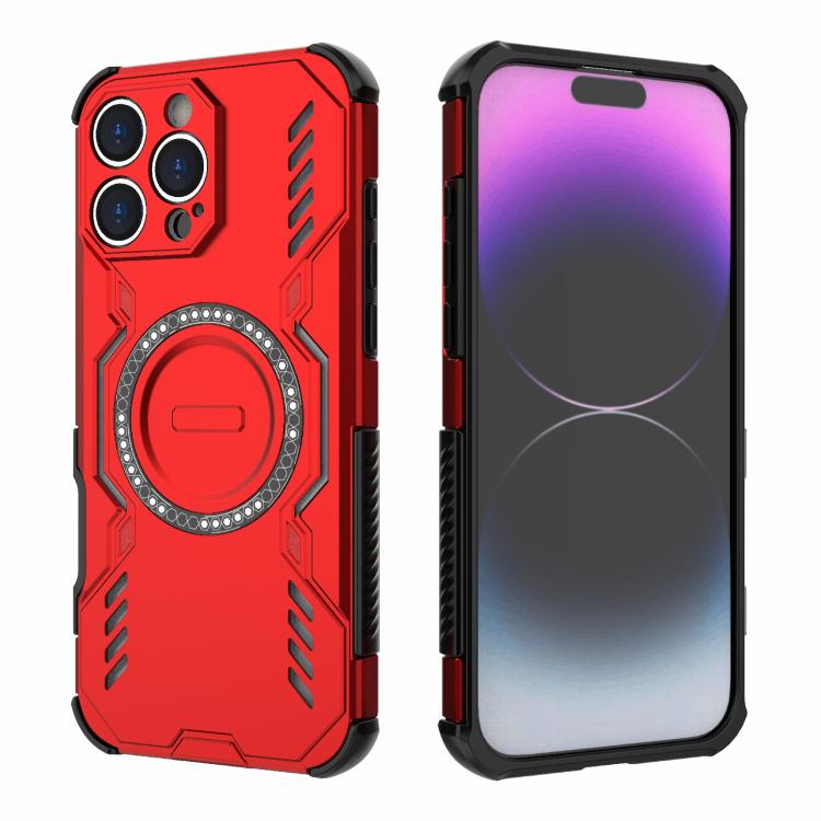 For iPhone 16 Pro Max Butterfly Armor MagSafe Magnetic Ring Shockproof Phone Case