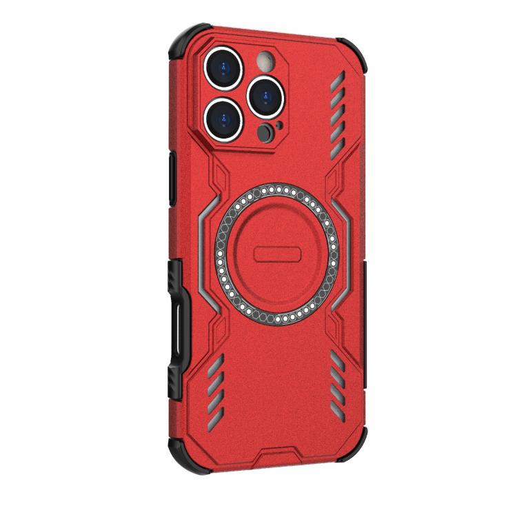 For iPhone 16 Pro Max Butterfly Armor MagSafe Magnetic Ring Shockproof Phone Case