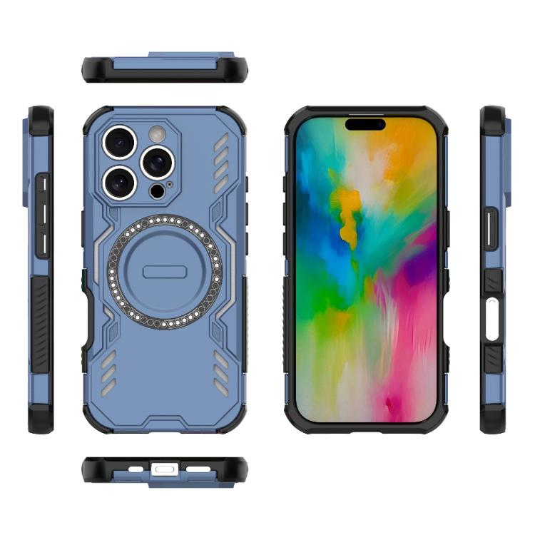 For iPhone 16 Pro Butterfly Armor MagSafe Magnetic Ring Shockproof Phone Case