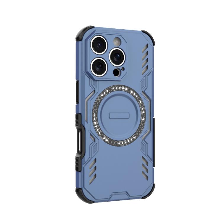 For iPhone 16 Pro Butterfly Armor MagSafe Magnetic Ring Shockproof Phone Case