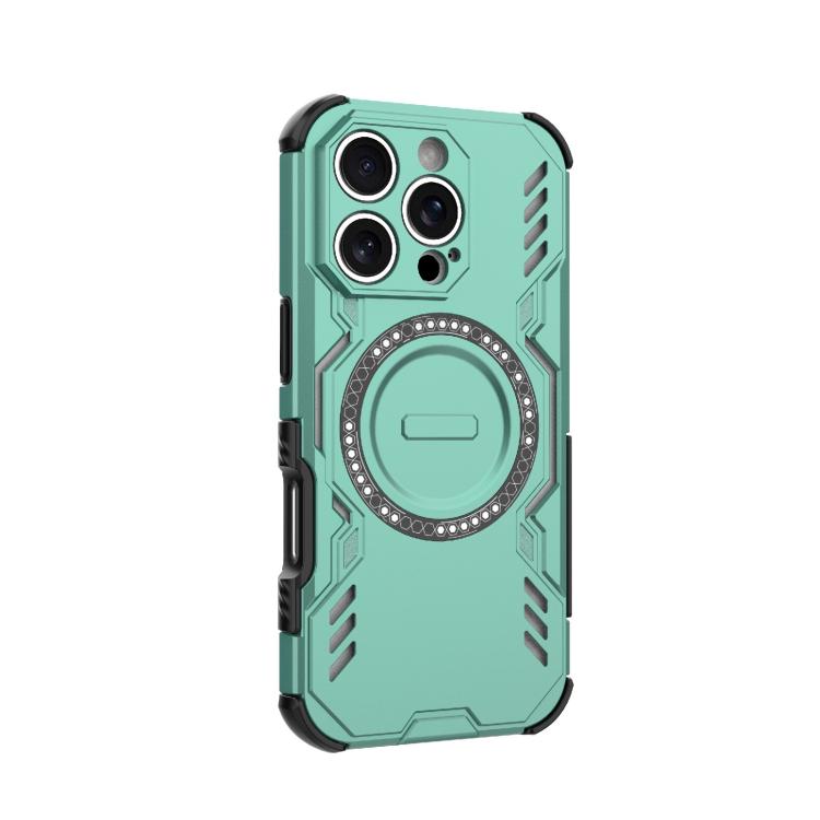 For iPhone 16 Pro Butterfly Armor MagSafe Magnetic Ring Shockproof Phone Case