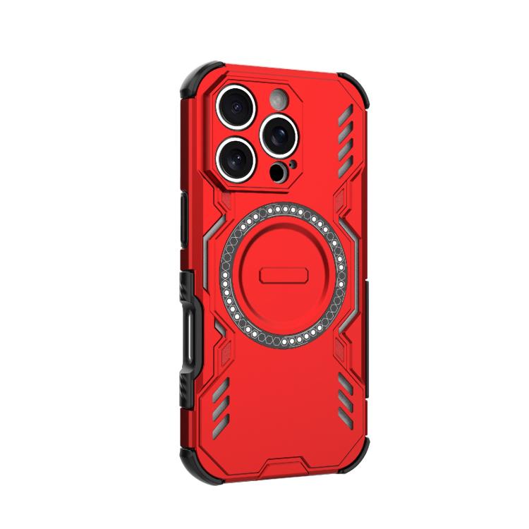 For iPhone 16 Pro Butterfly Armor MagSafe Magnetic Ring Shockproof Phone Case