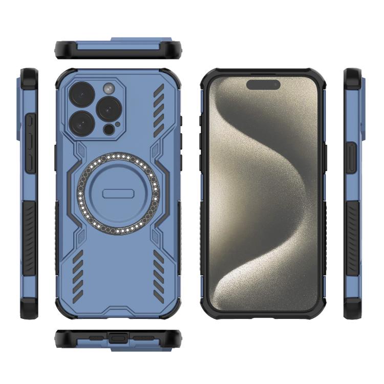 For iPhone 15 Pro Max Butterfly Armor MagSafe Magnetic Ring Shockproof Phone Case