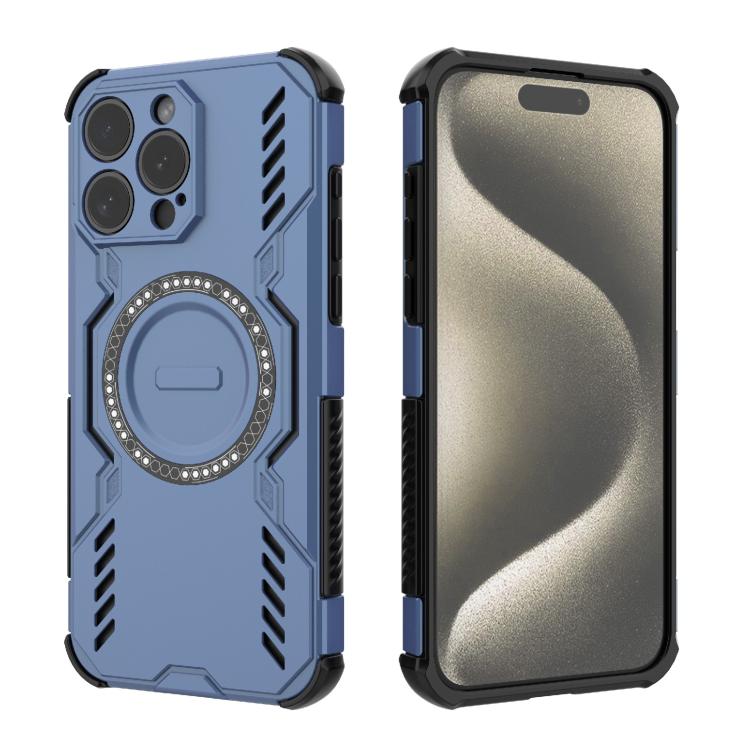 For iPhone 15 Pro Max Butterfly Armor MagSafe Magnetic Ring Shockproof Phone Case