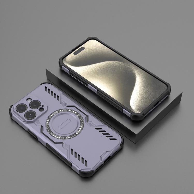 For iPhone 15 Pro Max Butterfly Armor MagSafe Magnetic Ring Shockproof Phone Case