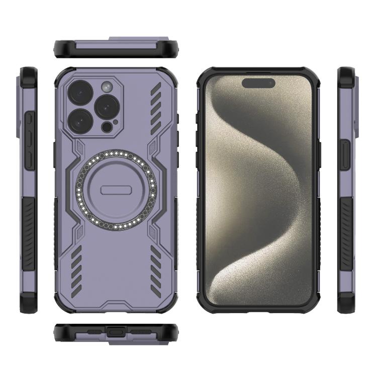 For iPhone 15 Pro Max Butterfly Armor MagSafe Magnetic Ring Shockproof Phone Case