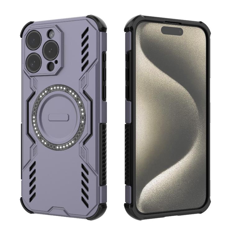 For iPhone 15 Pro Max Butterfly Armor MagSafe Magnetic Ring Shockproof Phone Case