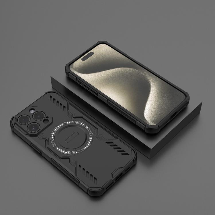 For iPhone 15 Pro Max Butterfly Armor MagSafe Magnetic Ring Shockproof Phone Case