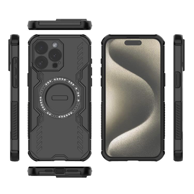 For iPhone 15 Pro Max Butterfly Armor MagSafe Magnetic Ring Shockproof Phone Case