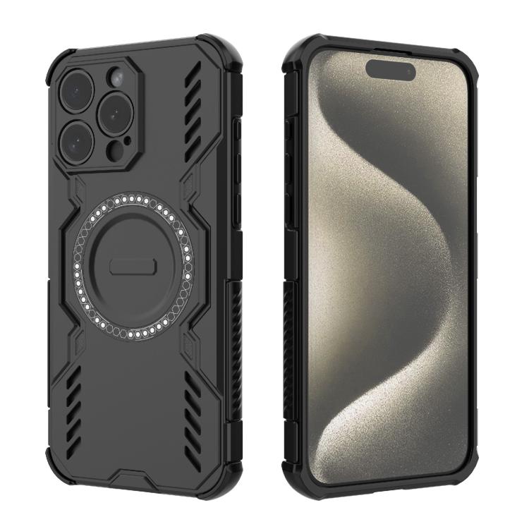 For iPhone 15 Pro Max Butterfly Armor MagSafe Magnetic Ring Shockproof Phone Case