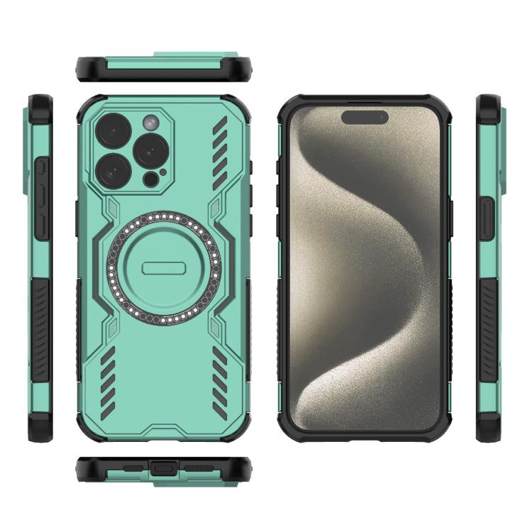 For iPhone 15 Pro Max Butterfly Armor MagSafe Magnetic Ring Shockproof Phone Case