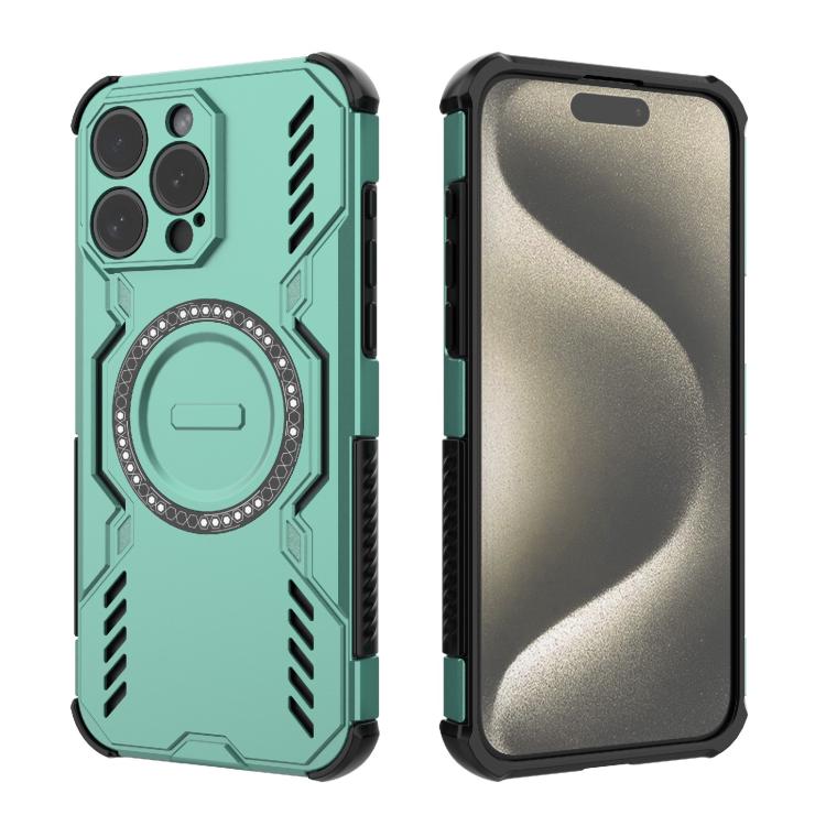 For iPhone 15 Pro Max Butterfly Armor MagSafe Magnetic Ring Shockproof Phone Case
