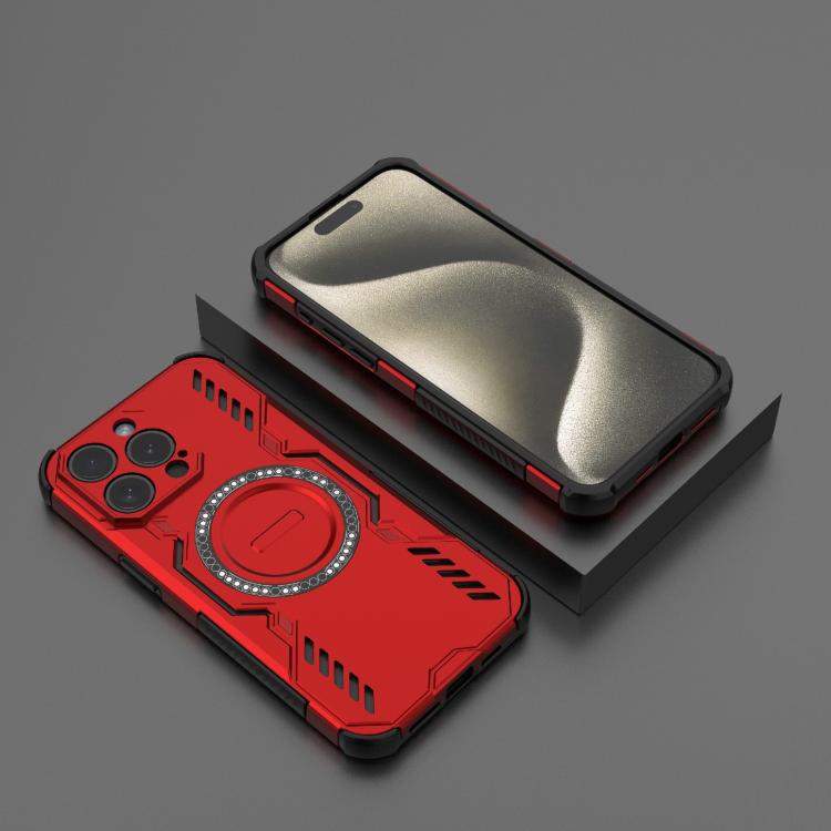 For iPhone 15 Pro Max Butterfly Armor MagSafe Magnetic Ring Shockproof Phone Case
