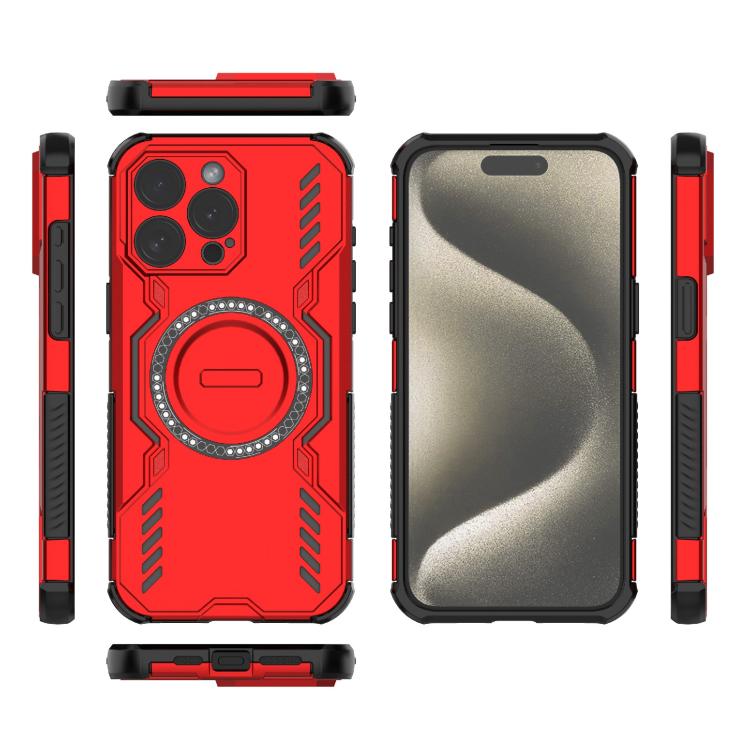 For iPhone 15 Pro Max Butterfly Armor MagSafe Magnetic Ring Shockproof Phone Case