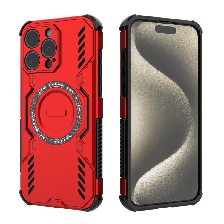 For iPhone 15 Pro Max Butterfly Armor MagSafe Magnetic Ring Shockproof Phone Case
