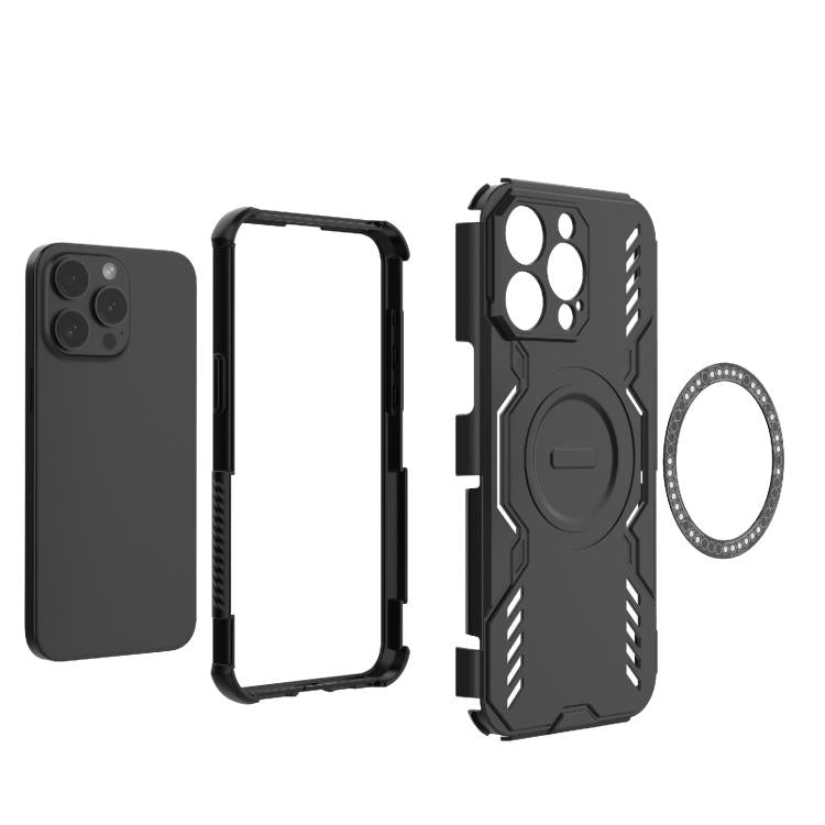 For iPhone 15 Pro Max Butterfly Armor MagSafe Magnetic Ring Shockproof Phone Case