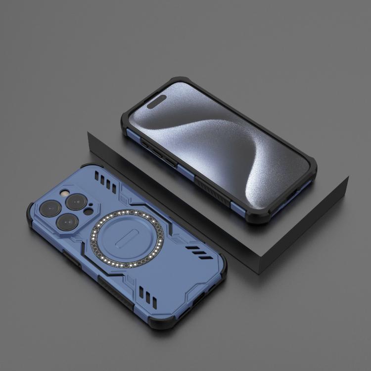 For iPhone 15 Pro Butterfly Armor MagSafe Magnetic Ring Shockproof Phone Case