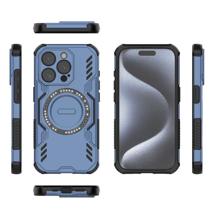 For iPhone 15 Pro Butterfly Armor MagSafe Magnetic Ring Shockproof Phone Case