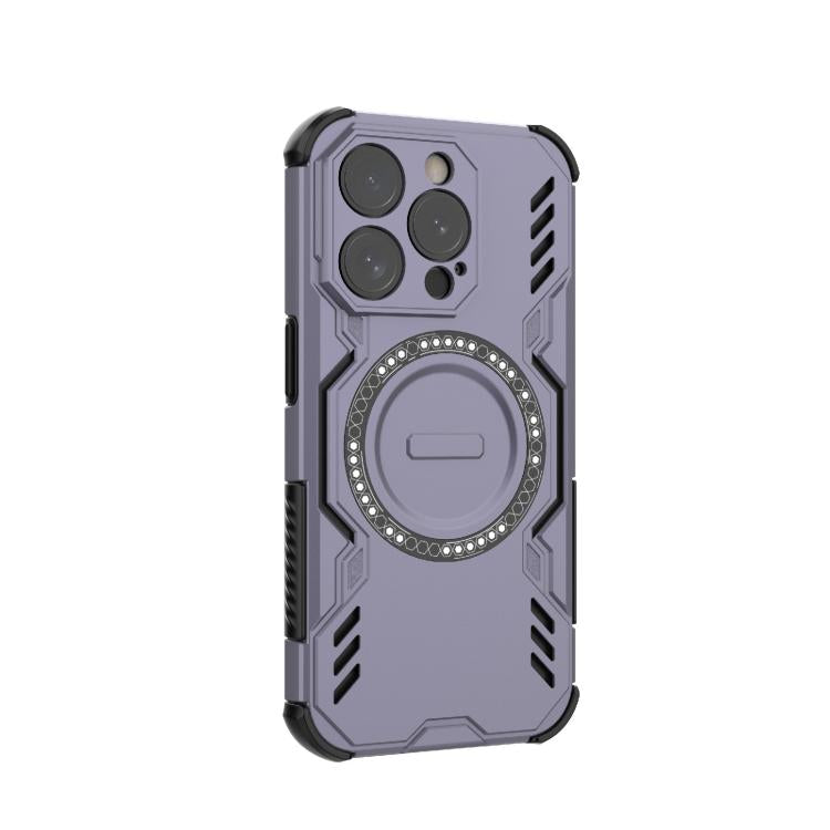 For iPhone 15 Pro Butterfly Armor MagSafe Magnetic Ring Shockproof Phone Case