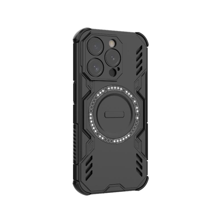 For iPhone 15 Pro Butterfly Armor MagSafe Magnetic Ring Shockproof Phone Case