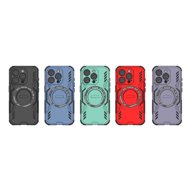For iPhone 15 Pro Butterfly Armor MagSafe Magnetic Ring Shockproof Phone Case