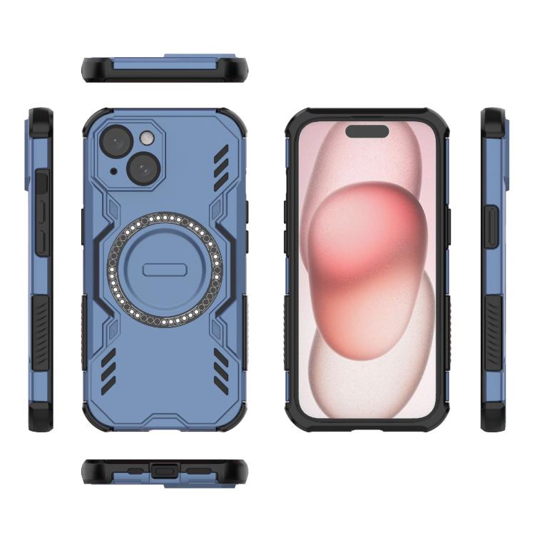 For iPhone 15 Butterfly Armor MagSafe Magnetic Ring Shockproof Phone Case