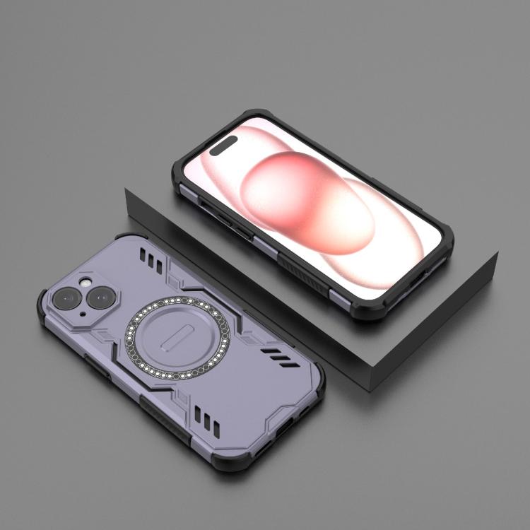 For iPhone 15 Butterfly Armor MagSafe Magnetic Ring Shockproof Phone Case
