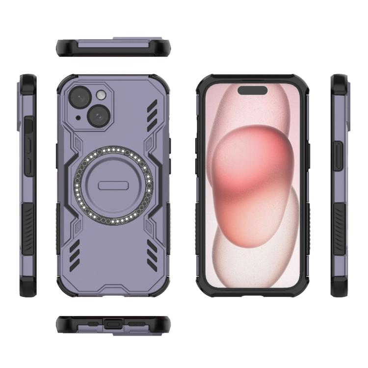 For iPhone 15 Butterfly Armor MagSafe Magnetic Ring Shockproof Phone Case