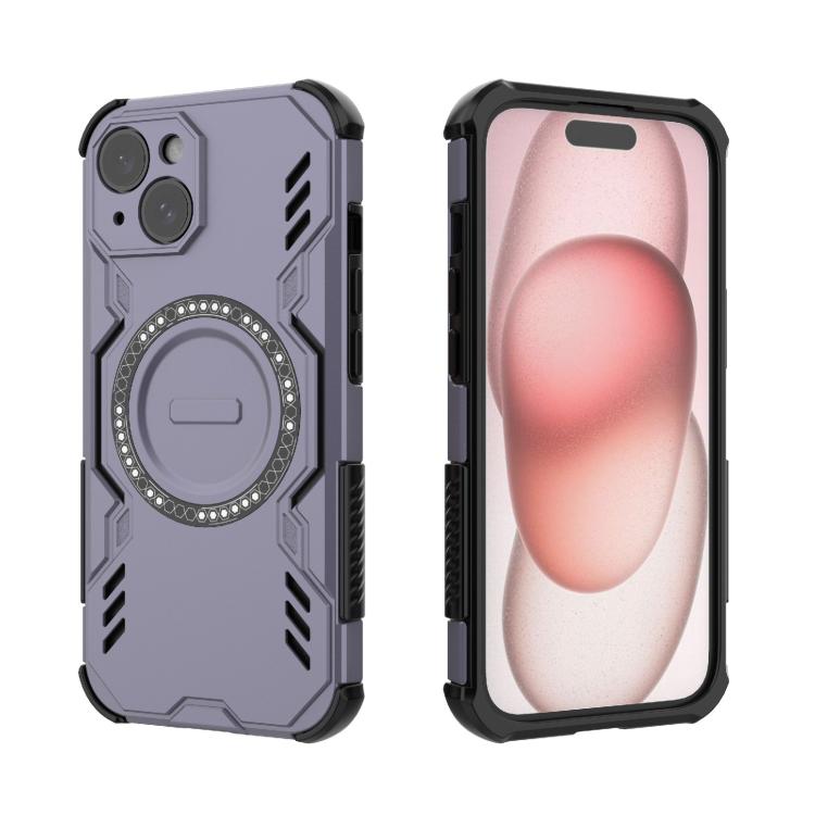 For iPhone 15 Butterfly Armor MagSafe Magnetic Ring Shockproof Phone Case