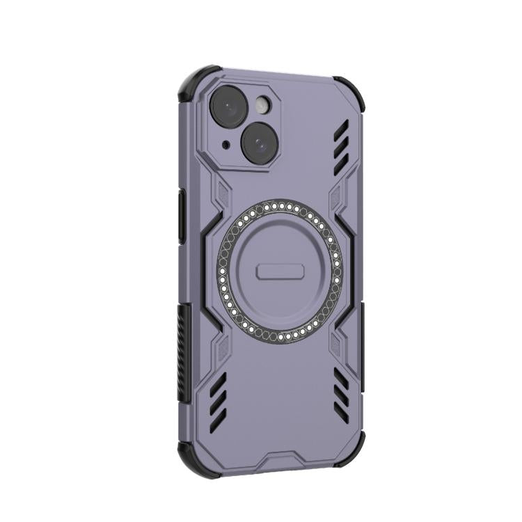 For iPhone 15 Butterfly Armor MagSafe Magnetic Ring Shockproof Phone Case