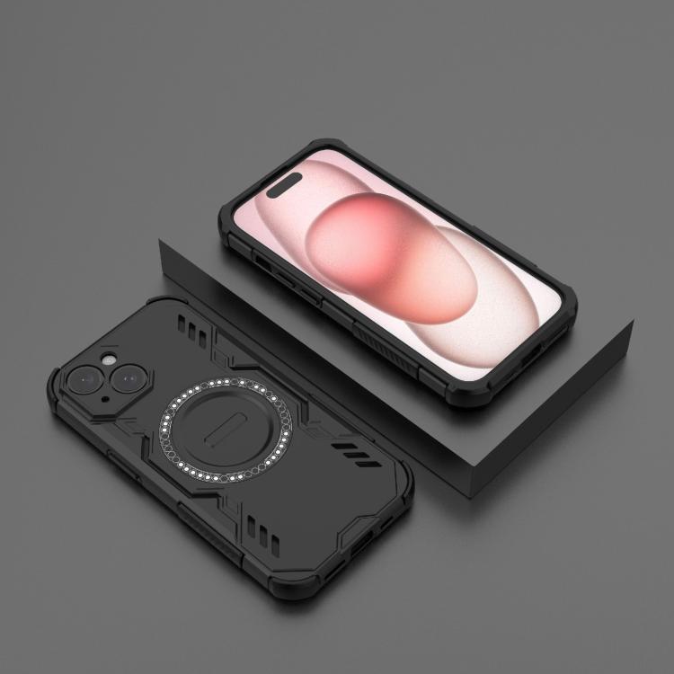 For iPhone 15 Butterfly Armor MagSafe Magnetic Ring Shockproof Phone Case
