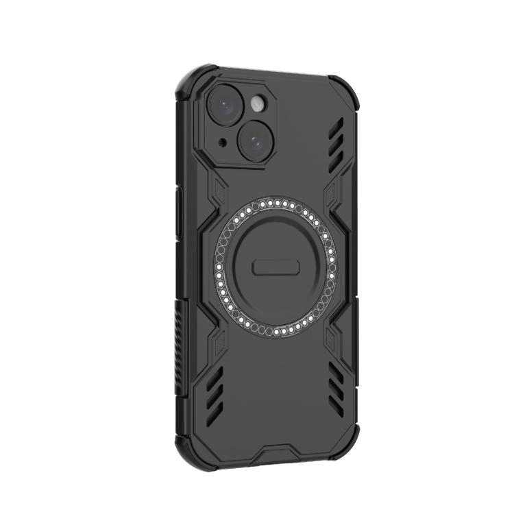 For iPhone 15 Butterfly Armor MagSafe Magnetic Ring Shockproof Phone Case