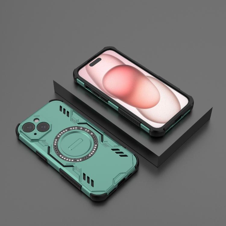 For iPhone 15 Butterfly Armor MagSafe Magnetic Ring Shockproof Phone Case