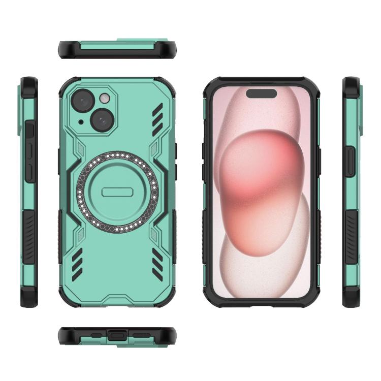 For iPhone 15 Butterfly Armor MagSafe Magnetic Ring Shockproof Phone Case