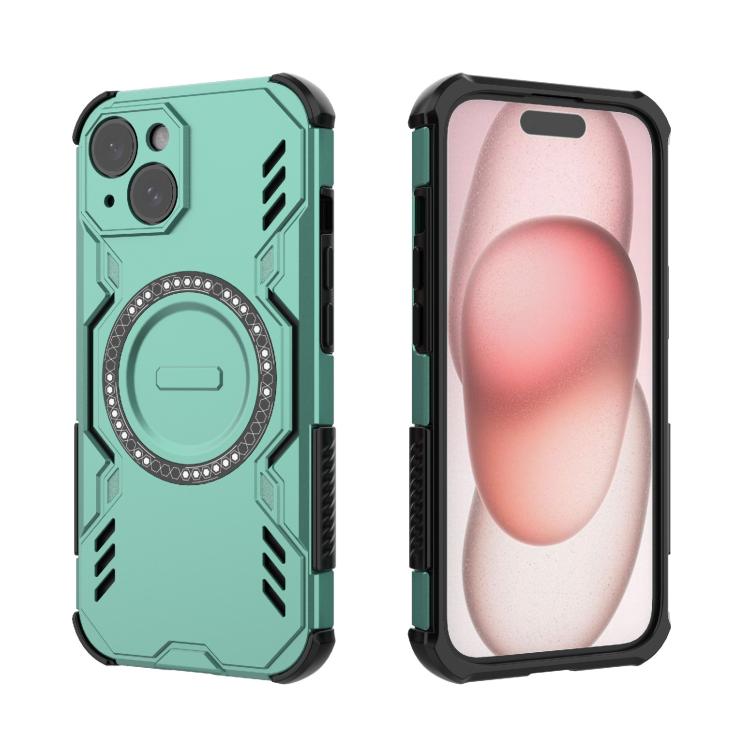 For iPhone 15 Butterfly Armor MagSafe Magnetic Ring Shockproof Phone Case