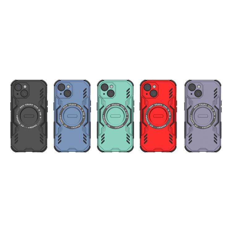 For iPhone 15 Butterfly Armor MagSafe Magnetic Ring Shockproof Phone Case