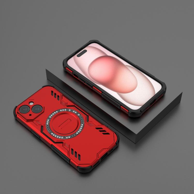 For iPhone 15 Butterfly Armor MagSafe Magnetic Ring Shockproof Phone Case