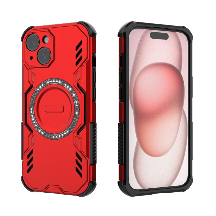 For iPhone 15 Butterfly Armor MagSafe Magnetic Ring Shockproof Phone Case