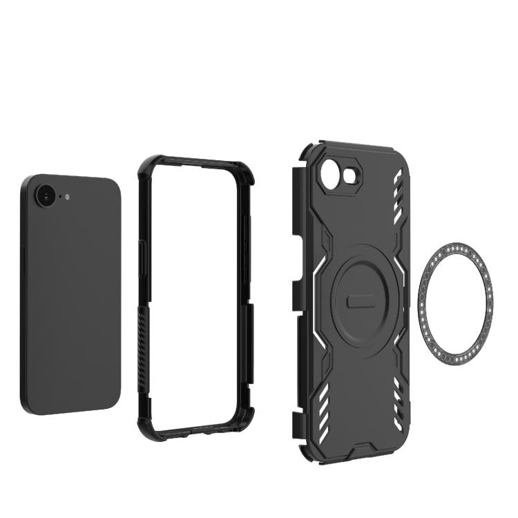 For iPhone 17e / 16e Butterfly Armor MagSafe Magnetic Ring Shockproof Phone Case