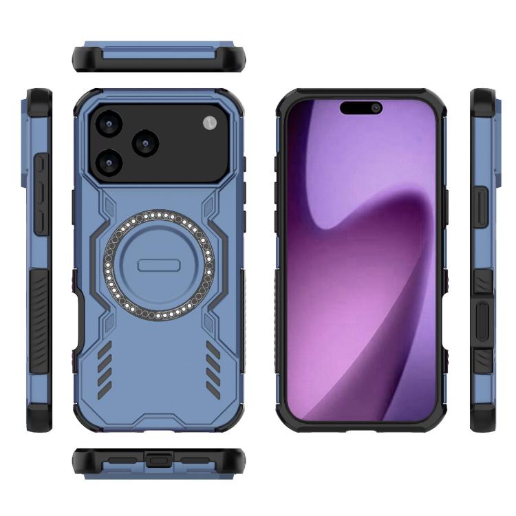 For iPhone 17 Pro Max Butterfly Armor MagSafe Magnetic Ring Shockproof Phone Case