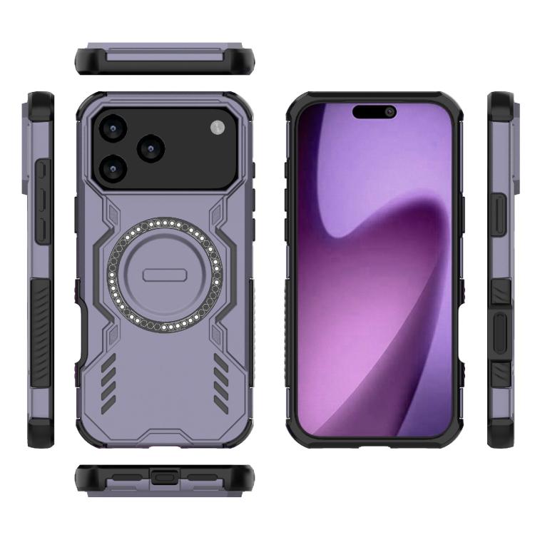 For iPhone 17 Pro Max Butterfly Armor MagSafe Magnetic Ring Shockproof Phone Case