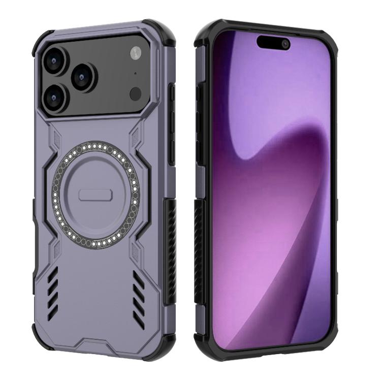 For iPhone 17 Pro Max Butterfly Armor MagSafe Magnetic Ring Shockproof Phone Case