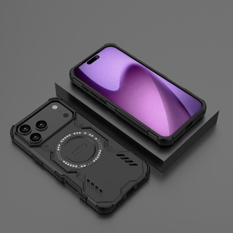 For iPhone 17 Pro Max Butterfly Armor MagSafe Magnetic Ring Shockproof Phone Case
