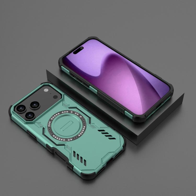 For iPhone 17 Pro Max Butterfly Armor MagSafe Magnetic Ring Shockproof Phone Case
