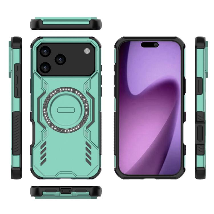 For iPhone 17 Pro Max Butterfly Armor MagSafe Magnetic Ring Shockproof Phone Case