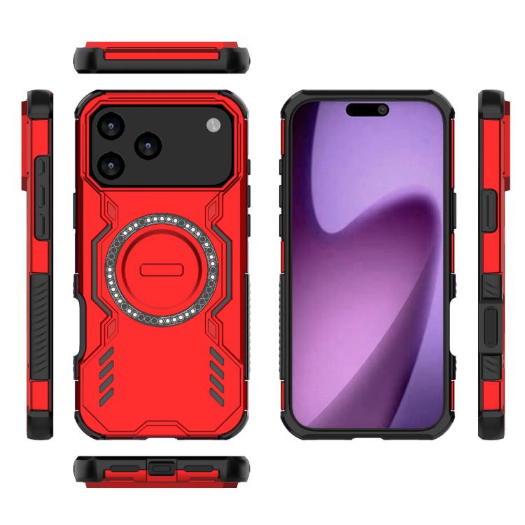 For iPhone 17 Pro Max Butterfly Armor MagSafe Magnetic Ring Shockproof Phone Case