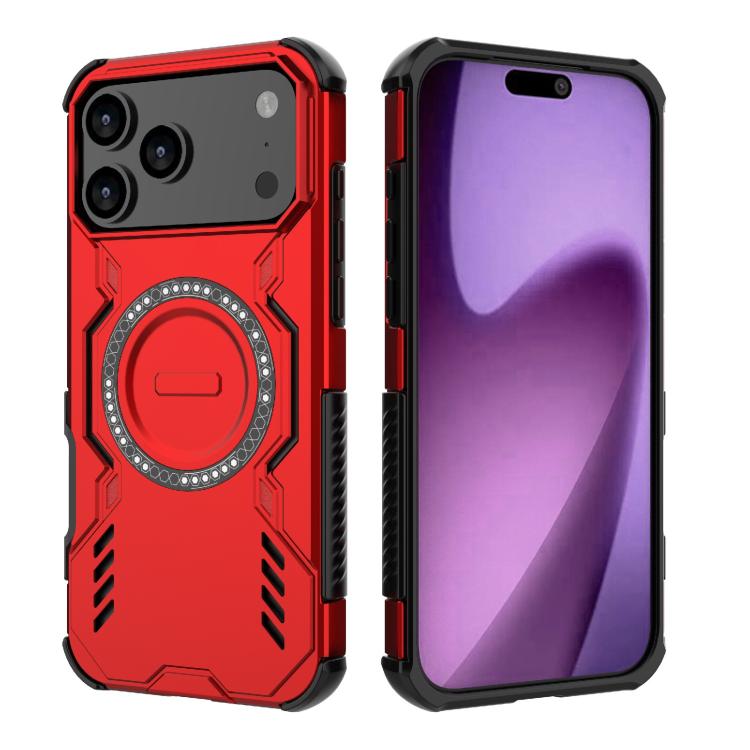 For iPhone 17 Pro Max Butterfly Armor MagSafe Magnetic Ring Shockproof Phone Case