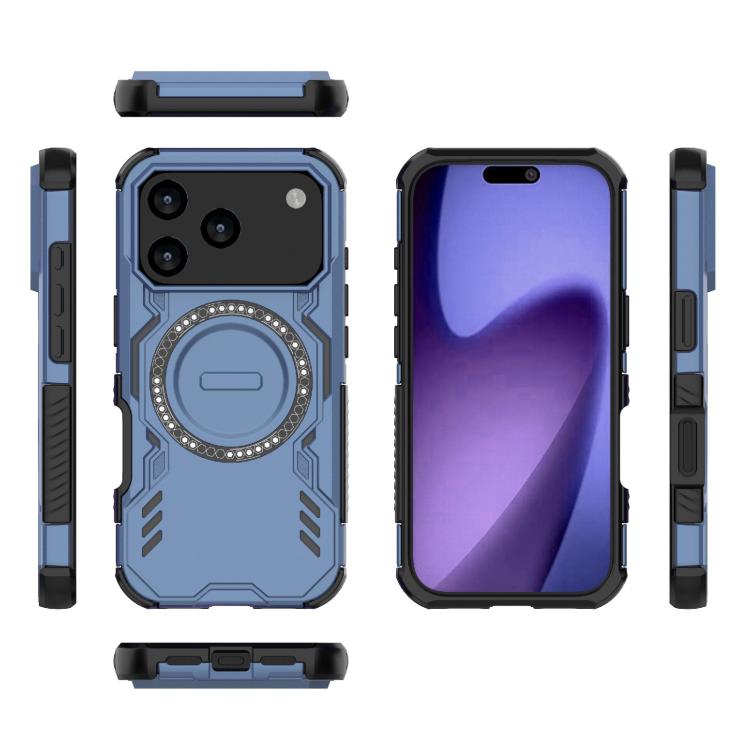 For iPhone 17 Pro Butterfly Armor MagSafe Magnetic Ring Shockproof Phone Case
