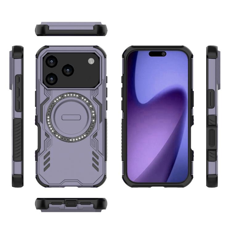 For iPhone 17 Pro Butterfly Armor MagSafe Magnetic Ring Shockproof Phone Case