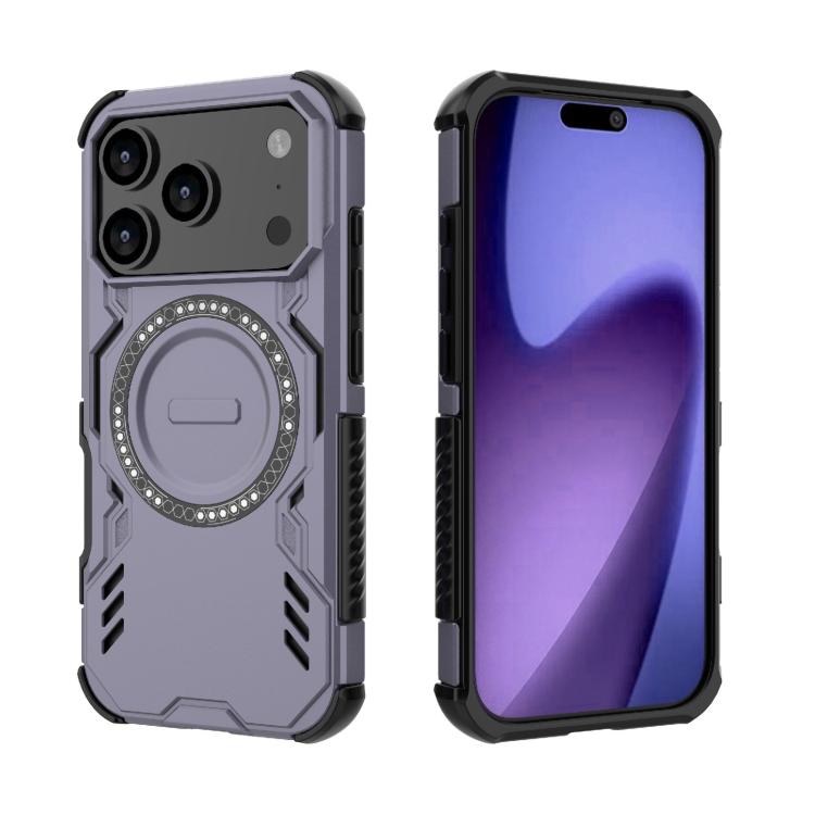 For iPhone 17 Pro Butterfly Armor MagSafe Magnetic Ring Shockproof Phone Case